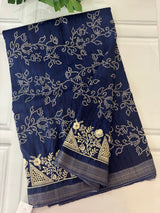 Blended Bandhani tussar silk saree with cutwork MTBF316