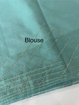 Handworked Organza saree and blouse MCW376 Blue