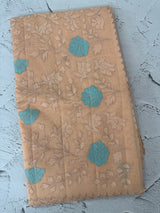 Mul chanderi applique work saree MSH178