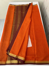 Crepe chiffon saree with small checks zari weaving  MS81890