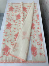 Lightweight Kota Moonga checks saree with applique work MSH288