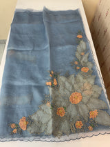 Designer Glass organza saree with applique work- MSH15195