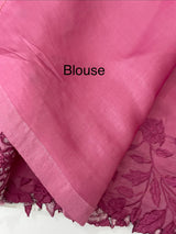 Blended Satin finish Tussar silk saree with applique work- MS8178