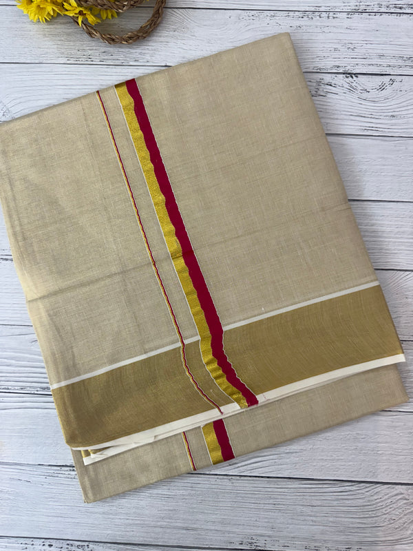 Kerala tissue saree- Pink Kara