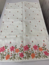 Silky kota saree with embriodery MS16263 White