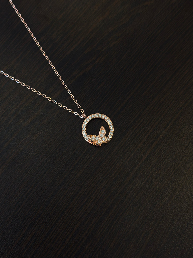 Elara 92.5 RoseGold Necklace EL262