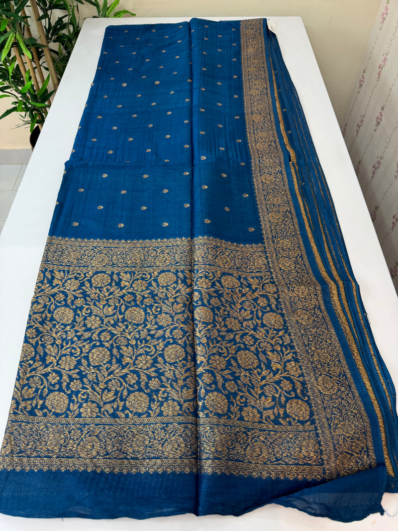 Banarasi Tussar georgette saree  - SMHCSHY Teal