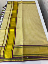 Kerala Golden tissue saree lines