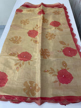 Printed Tissue silk saree with foil work MTS214