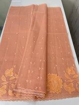 Moonga checks Applique work saree  MSM876