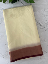 Semi chanderi saree -  MSH229 Cream to Maroon