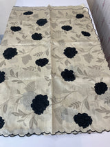 Semi tussar appliqué work saree MTS6589