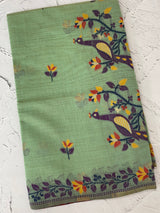 Jamdani silk Cotton Saree with peacock motifs  MSJ788 (3)