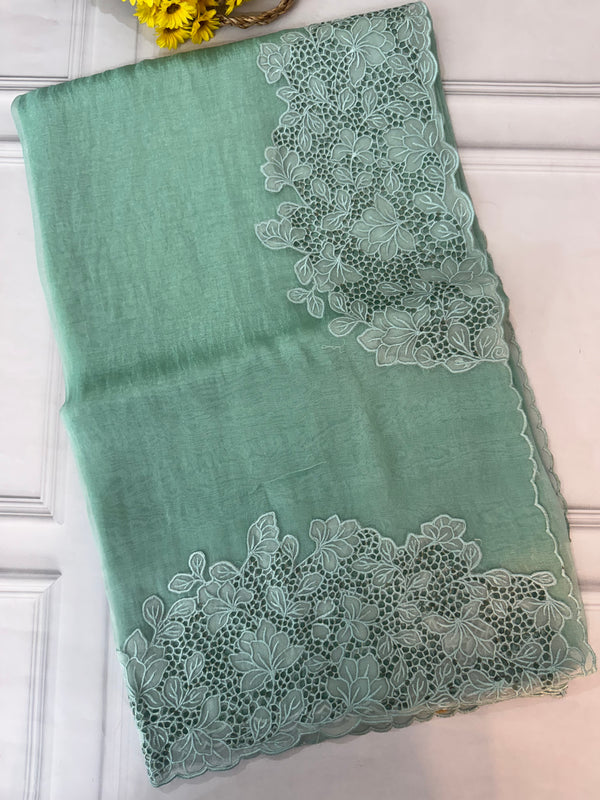 Cutwork Tissue Organza saree MS14154