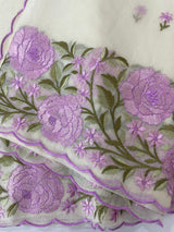 Mul chanderi embriodery saree with scalloped borders MSH176