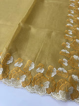 Silky kota saree with embriodery borders MS16372 Yellow