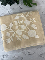 Jute linen saree with applique work MSH276 Chiku