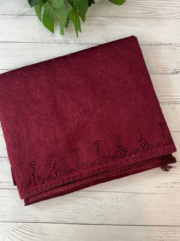 Cutwork Blended tussar saree with thread work MTS9078