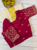 Stretchable Readymade blouse with sequence work- MSBL