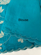 Malai chanderi saree with applique work MSM6201
