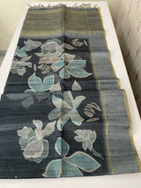 Soft silk saree with thread work and digital prints MGS5678