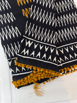 Pure mul mul cotton hand block printed saree SKRTHT