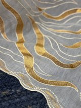 Mul chanderi embriodery saree with scalloped borders MCBS654