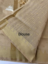 Semi chanderi saree with buttas MSF784 Beige