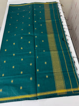 Maheshwari silk cotton saree with zari weaving MMJ764 TealGreen
