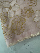 Semi organza saree with thread work - MSH910 PastelPink