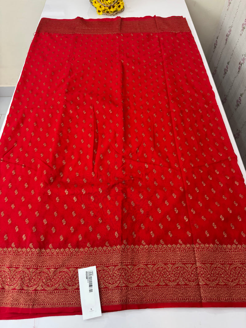 Semi Banarasi Georgette saree MKGS ChilliRed