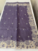 Silky kota saree with applique borders MS9831