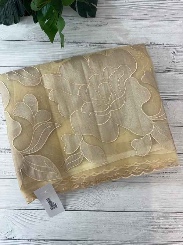 Organza saree with tissue applique work MS5081- Beige