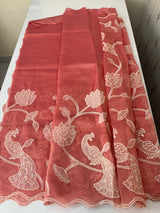 Crush Organza Applique work saree MS14987