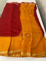 Chiffon georgette saree with crochet work - MS7633