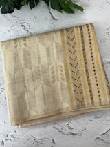 Semi chanderi tussar saree with brocade pallu and blouse MKT891 (2) Maroon