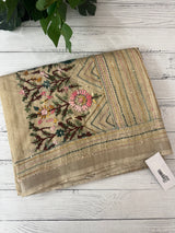 Handworked Blended tussar silk saree with handworked MS90543