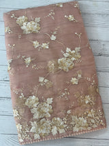 Tissue Organza saree with thread work  MS14931 PastelPeach