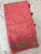 Cutwork Blended tussar saree MSH228 DarkPeachyPink
