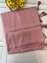 Brocade Banarasi silver weaving soft silk saree MS126771 DuskyPink