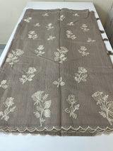 Silky kota embroidery saree 
MSK890 NudeBrown