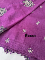 Crush Organza saree MSK5463- DeepViolet