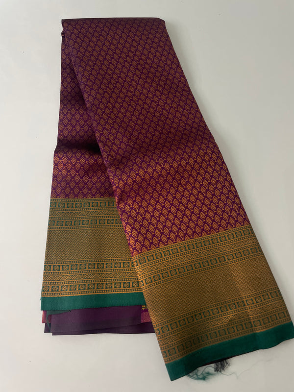 Semi silk saree with contrast pallu & blouse - MSS4538