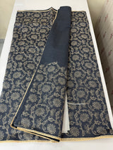 Blended tussar silk saree with embroidery- MSH158 BluishGrey