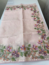Silky kota saree with embriodery MSK4556- PastelPink