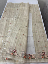 Silky kota embroidery saree with One side border MSK876(2) - Beige