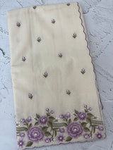 Mul chanderi embriodery saree with scalloped borders MSH176