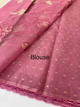 Organza saree with tissue applique work MK62 -