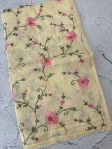 Silky kota saree with embriodery MS16426 PastelYellow