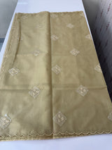 Organza saree with embroidery - MSH375 DarkBeige